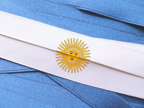 ARGENTINIAN flag or banner made with ribbons