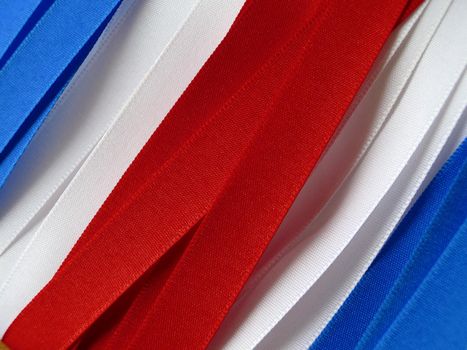 Costa Rica flag or banner made with red, blue and white ribbons