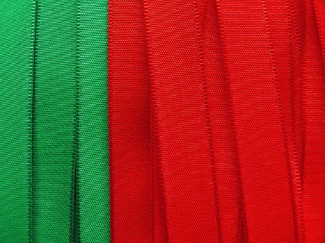 Portugal flag or banner made with red, white and green ribbons