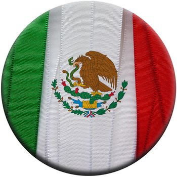 Mexico flag or banner made with red, white and green ribbons