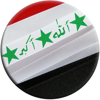 Iraq flag or banner made with red, white and black ribbons