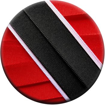 Trinidad and Tobago flag or banner made with red and white ribbons