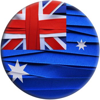 Australia flag or banner made with red ribbons