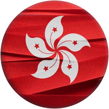 Hong Kong flag or banner made with red ribbons