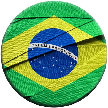 Brazil flag or banner made with green ribbons