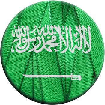 Saudi Arabia flag or banner made with green ribbons