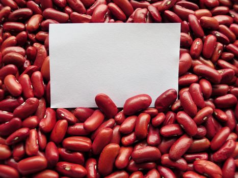 White tag on Raw Red Kidney Beans Background