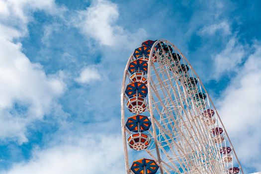 Ferris wheel in an amusement park.