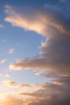 View to sky with cumulus clouds