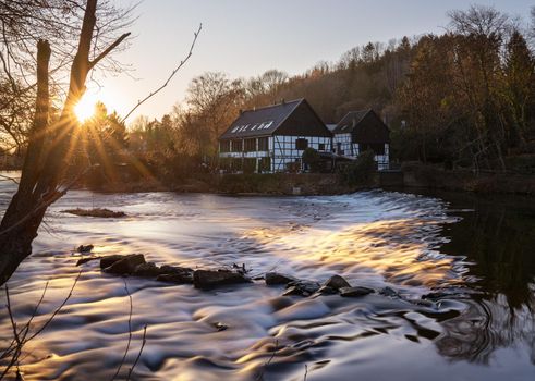 Panoramic image of the landmark Wipperkotten close to the Wupper river, Solingen, Germany