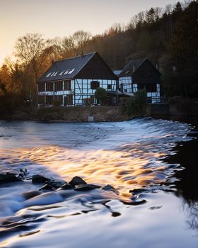 Panoramic image of the landmark Wipperkotten close to the Wupper river, Solingen, Germany