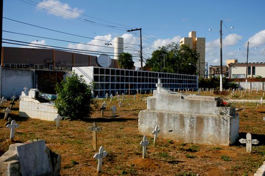 salvador, bahia / brazil - march 1, 2018: graves are seen in the municipal cemetery of the Brotas neighborhood in the city of Salvador.


