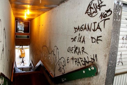 salvador, bahia / brazil - May 1, 2013: Vandalism is seen on the wall of Lapa Station in Salvador city.