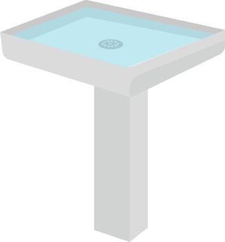 Sink with water, illustration, vector on white background.