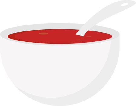 Soup bowl, illustration, vector on white background.