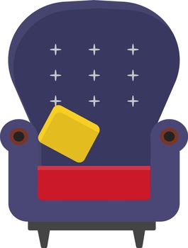 Sofa chair, illustration, vector on white background.