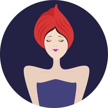 Girl in spa, illustration, vector on white background.