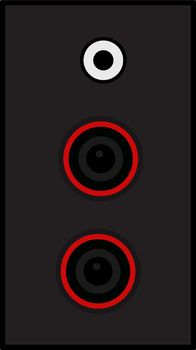 Black speakers, illustration, vector on white background.