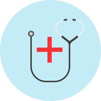 Doctors stethoscope, illustration, vector on white background.