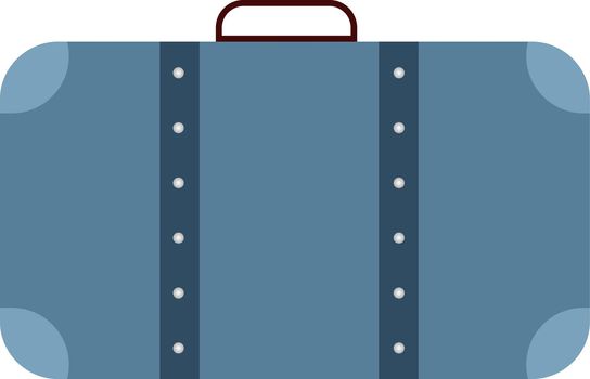 Blue travieling bag, illustration, vector on white background.