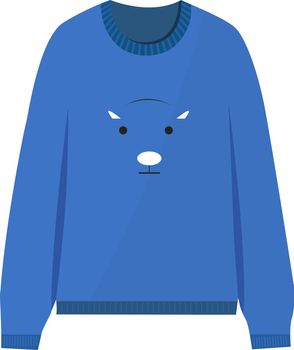 Blue sweater, illustration, vector on white background.