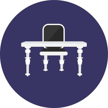 Table chair, illustration, vector on white background.