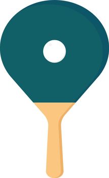 Table tennis racket, illustration, vector on white background.