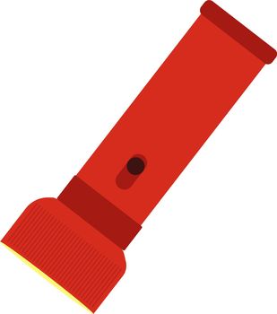 Red flashlight, illustration, vector on white background.