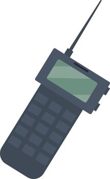 Black walkie talkie, illustration, vector on white background.
