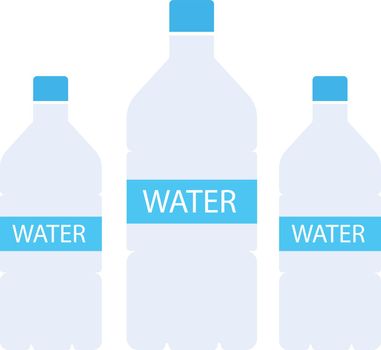 Water bottles, illustration, vector on white background.