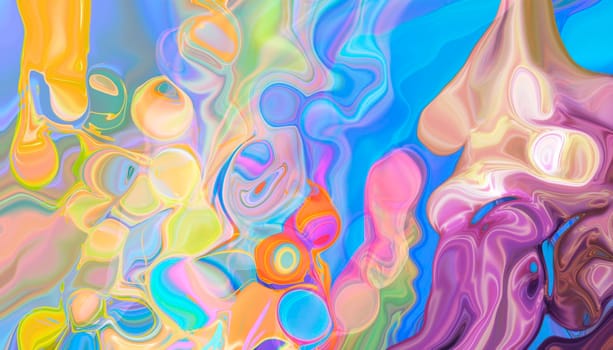 Abstract multi-colored liquid background with texture. 3d image, 3d rendering