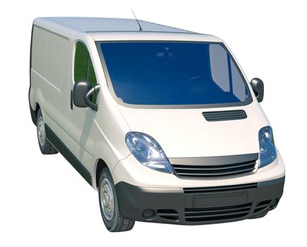White Delivery Van Icon Isolated on White Background