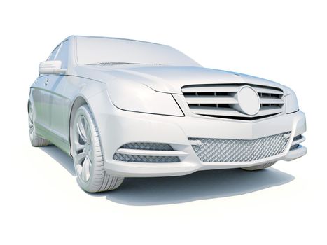 3d Car White Icon, 3d Car Blank Template, 3d White Car Icon with Shadow, Business Sedan Car on White Background, Automobile Isolated, Automobile Service Sign, Auto Body, Automobile Industry