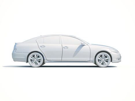 3d Car White Icon, 3d Car Blank Template, 3d White Car Icon with Shadow, Business Sedan Car on White Background, Automobile Isolated, Automobile Service Sign, Auto Body, Automobile Industry