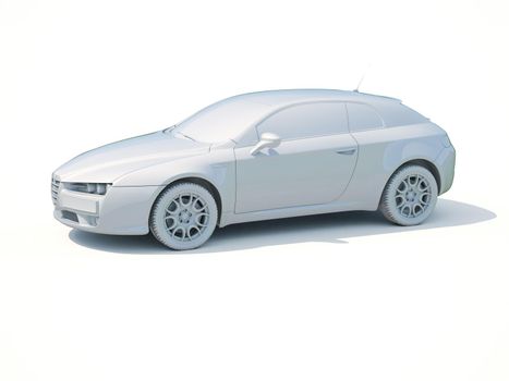 3d Car White Icon, 3d Car Blank Template, 3d White Car Icon with Shadow, Business Sedan Car on White Background, Automobile Isolated, Automobile Service Sign, Auto Body, Automobile Industry