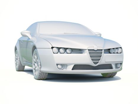 3d Car White Icon, 3d Car Blank Template, 3d White Car Icon with Shadow, Business Sedan Car on White Background, Automobile Isolated, Automobile Service Sign, Auto Body, Automobile Industry