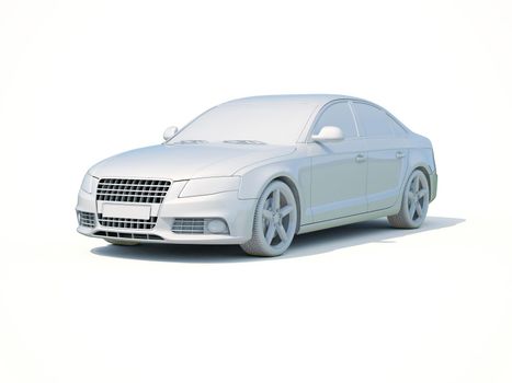 3d Car White Icon, 3d Car Blank Template, 3d White Car Icon with Shadow, Business Sedan Car on White Background, Automobile Isolated, Automobile Service Sign, Auto Body, Automobile Industry