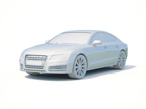 3d Car White Icon, 3d Car Blank Template, 3d White Car Icon with Shadow, Business Sedan Car on White Background, Automobile Isolated, Automobile Service Sign, Auto Body, Automobile Industry