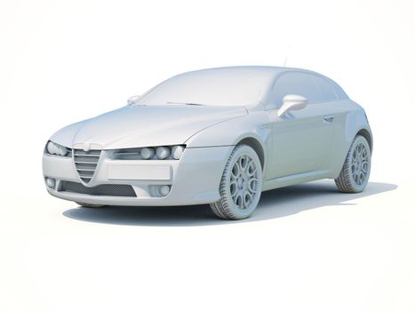 3d Car White Icon, 3d Car Blank Template, 3d White Car Icon with Shadow, Business Sedan Car on White Background, Automobile Isolated, Automobile Service Sign, Auto Body, Automobile Industry