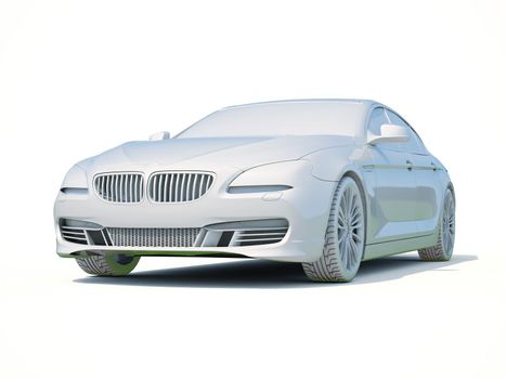 3d Car White Icon, 3d Car Blank Template, 3d White Car Icon with Shadow, Business Sedan Car on White Background, Automobile Isolated, Automobile Service Sign, Auto Body, Automobile Industry