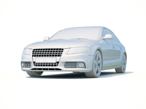 3d Car White Icon, 3d Car Blank Template, 3d White Car Icon with Shadow, Business Sedan Car on White Background, Automobile Isolated, Automobile Service Sign, Auto Body, Automobile Industry