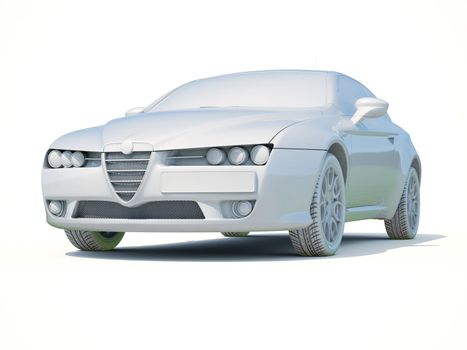 3d Car White Icon, 3d Car Blank Template, 3d White Car Icon with Shadow, Business Sedan Car on White Background, Automobile Isolated, Automobile Service Sign, Auto Body, Automobile Industry