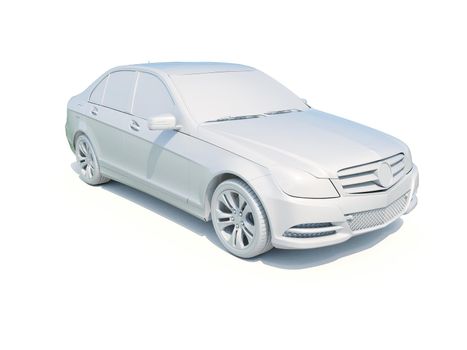 3d Car White Icon, 3d Car Blank Template, 3d White Car Icon with Shadow, Business Sedan Car on White Background, Automobile Isolated, Automobile Service Sign, Auto Body, Automobile Industry