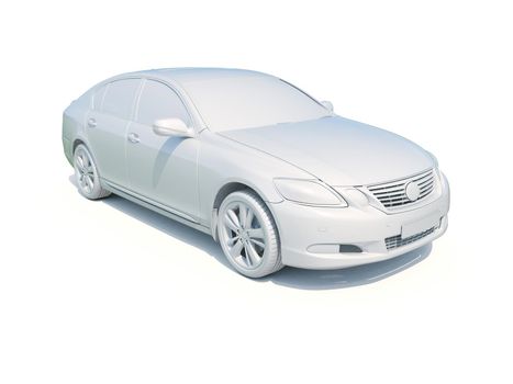 3d Car White Icon, 3d Car Blank Template, 3d White Car Icon with Shadow, Business Sedan Car on White Background, Automobile Isolated, Automobile Service Sign, Auto Body, Automobile Industry