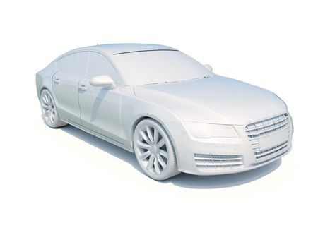3d Car White Icon, 3d Car Blank Template, 3d White Car Icon with Shadow, Business Sedan Car on White Background, Automobile Isolated, Automobile Service Sign, Auto Body, Automobile Industry