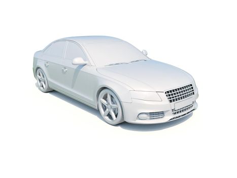 3d Car White Icon, 3d Car Blank Template, 3d White Car Icon with Shadow, Business Sedan Car on White Background, Automobile Isolated, Automobile Service Sign, Auto Body, Automobile Industry
