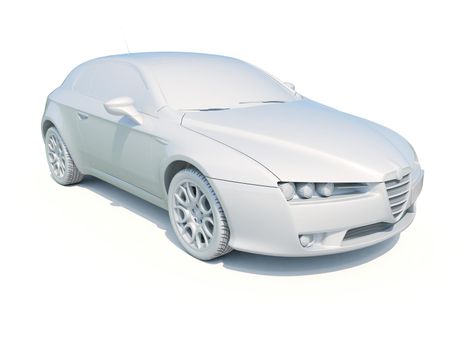 3d Car White Icon, 3d Car Blank Template, 3d White Car Icon with Shadow, Business Sedan Car on White Background, Automobile Isolated, Automobile Service Sign, Auto Body, Automobile Industry