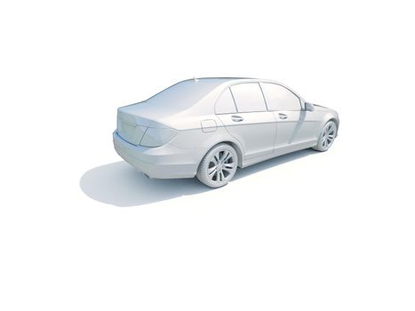 3d Car White Icon, 3d Car Blank Template, 3d White Car Icon with Shadow, Business Sedan Car on White Background, Automobile Isolated, Automobile Service Sign, Auto Body, Automobile Industry