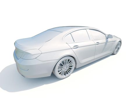3d Car White Icon, 3d Car Blank Template, 3d White Car Icon with Shadow, Business Sedan Car on White Background, Automobile Isolated, Automobile Service Sign, Auto Body, Automobile Industry
