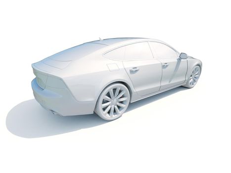 3d Car White Icon, 3d Car Blank Template, 3d White Car Icon with Shadow, Business Sedan Car on White Background, Automobile Isolated, Automobile Service Sign, Auto Body, Automobile Industry